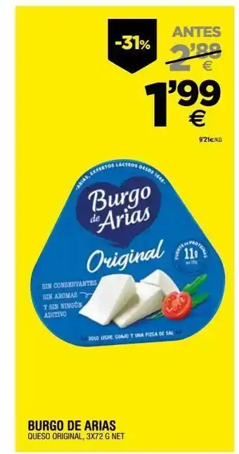 BM Supermercados Queso burgo de arias oferta