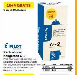 Staples Kalamazoo 16+4 gratis te sale a 2,15€ el boligrafo pilot simply wi pack ahorro bolígrafos g-2 pack ahorro de 16 boligrafos + 4 bo oferta