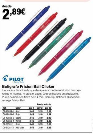 Staples Kalamazoo Desde 2,89€ pilot simply wite ref. color c1-49859-1 azul c1-49859-2 rojo c1-49859-3 negro c1-49859-4 verde c1-61381- oferta