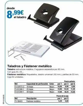 Staples Kalamazoo Ma no incluido desde 8,99€ el taladro ref. f3-38403 descripción fastener metálico taladros y fástener metálico taladr oferta