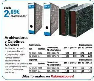 Staples Kalamazoo Desde 2,09€ el archivador archivadores y cajetines neoclas archivador de cartón con sistema rado en jaspeado y negro. for oferta
