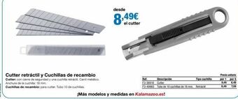 Staples Kalamazoo Cutter retráctil y cuchillas de recambio cutter: con cierre de seguridad y una cuchilla retráctil. carril metálico. anchura d oferta