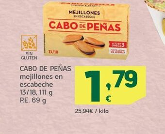 HiperDino Mejillones en escabeche cabo de peñas oferta