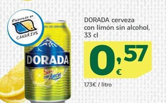 HiperDino Cerveza sin alcohol dorada oferta