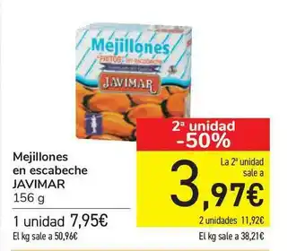 Carrefour Javimar Mejillones En Escabeche 156g oferta