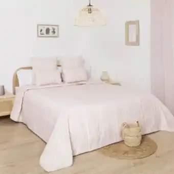 Tramas+ Colcha doble tela jacquard oli rosa palo oferta