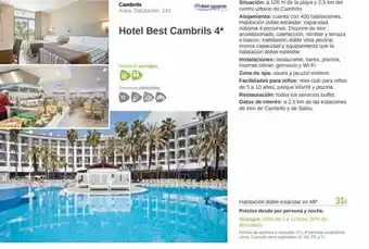 Viajes El Corte Inglés Cambrils avda. diputación, 141 hotel best cambrils 4* nuestras ventajas servicios ofrecidos 12 cer situación: a 100 m de oferta