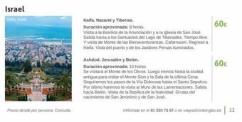 Viajes El Corte Inglés Israel haifa, israel precio desde por persona. consulta. haifa. nazaret y tiberias. duración aproximada: 8 horas. visita oferta
