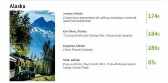 Viajes El Corte Inglés Skagway, alaska juneau, alaska crucero para avistamiento de ballenas jorobadas y visita del glaciar de mendenhall. ketchik oferta