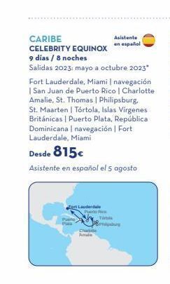 Viajes El Corte Inglés Caribe celebrity equinox 9 días / 8 noches salidas 2023: mayo a octubre 2023* fort lauderdale, miami | navegación | san juan oferta