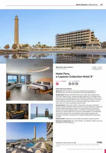 Viajes El Corte Inglés Meloneras. gran canaria. plaza de colón, 1. gran canaria. meloneras 31 hotel faro aloc hotel faro, a lopesan collection oferta