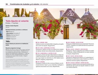 Viajes El Corte Inglés 34 combinados de ciudades y al volante. al volante  todo apulia al volante 8 días. 7 noches  salidas desde españa diarias.  e oferta
