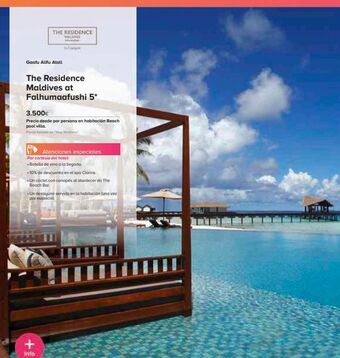 Viajes El Corte Inglés The residence  gaafu alifu atoll  the residence maldives at falhumaafushi 5*  3.500€  precio desde por persona en habitación  oferta
