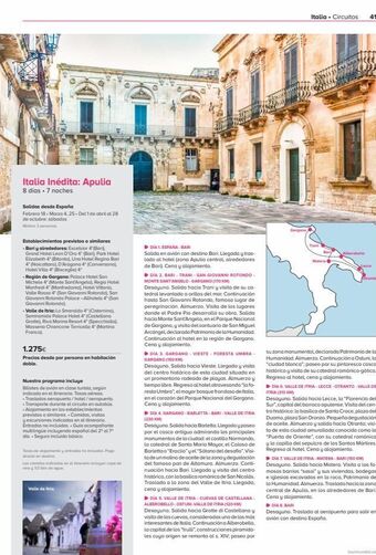 Viajes El Corte Inglés Italia inédita: apulia 8 días. 7 noches salidas desde españa febrero 18. marzo 4, 25-del 1 de abril al 28 de octubre: sábad oferta