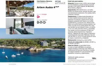 Viajes El Corte Inglés Tourmundiales cala galdana. menorca. cala galdana s/n. artiem audax 4*sup nuestras ventajas servicios ofrecidos artiem oferta