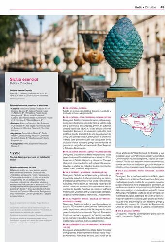 Viajes El Corte Inglés Sicilia esencial 8 días. 7 noches salidas desde españa enero: 21-febrero: 4,18-marzo: 4, 11, 25 del 1 de abril al 28 de oc oferta