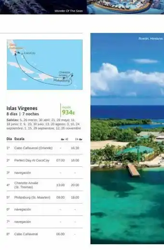 Viajes El Corte Inglés Cate calavera islas vírgenes 8 días | 7 noches dia escala 1° cabo cañaveral (orlando) salidas: 5, 26 marzo 30 abril, 21, oferta