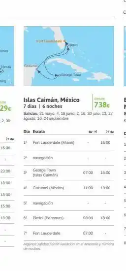 Viajes El Corte Inglés Tona [+ 16:00 18:00 dia escala islas caimán, méxico 7 días | 6 noches 2 navegación 4⁰ 1º fort lauderdale (miami) sal oferta