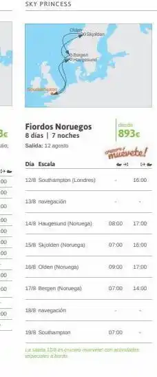 Viajes El Corte Inglés ➡+ southampton dia escala olden fiordos noruegos 8 días | 7 noches salida: 12 agosto 13/8 navegación southampton (londr oferta