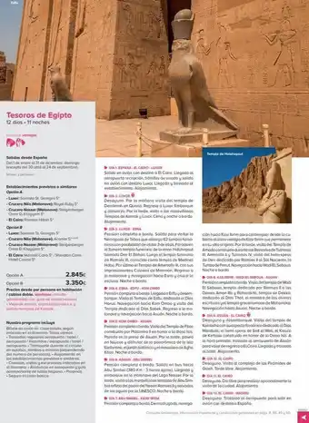 Viajes El Corte Inglés Edu tesoros de egipto 12 días. 11 noches nuestros ventajas salidas desde españa del 1 de enero al 31 de diciembre: doming oferta