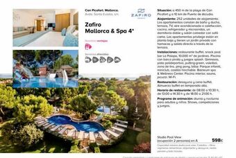 Viajes El Corte Inglés Can picafort. mallorca.  avda. santa eulalia, s/n.  nuestras ventajas  servicios ofrecidos  zafiro mallorca & spa 4*  zafiro  oferta