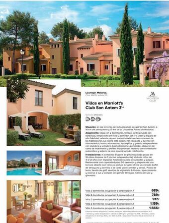 Viajes El Corte Inglés Oc llucmajor. mallorca. ctra. ma19, salida 20. villas en marriott's club son antem 3⁰⁰ servicios ofrecidos m marrioty va oferta