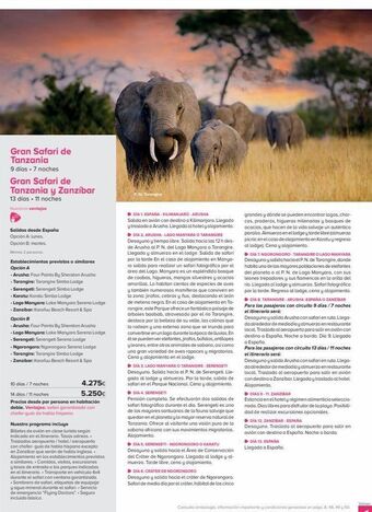 Viajes El Corte Inglés Gran safari de tanzania 9 días . 7 noches gran safari de tanzania y zanzíbar 13 días. 11 noches nuestros ventajas salidas oferta