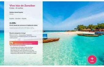 Viajes El Corte Inglés Vive isla de zanzíbar 9 días. 6 noches salidas desde españa diarias españa > zanzibar > españa 2.235€ precio desde por p oferta
