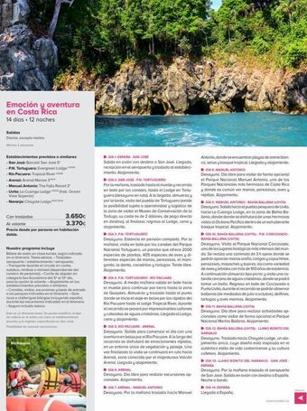 Viajes El Corte Inglés Emoción y aventura en costa rica 14 días. 12 noches salidas diarias, excepto mortes. minimo 2 personas establecimientos oferta