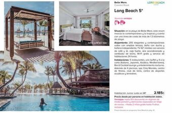 Viajes El Corte Inglés Junior suite sea view  belle mare. coastal road  long beach 5*  nuestras ventajas  long beach  situación: en la playa de bell oferta