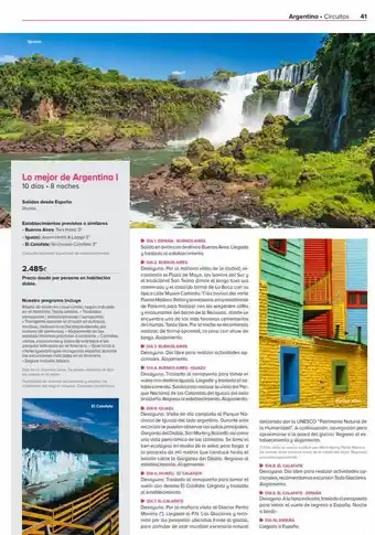 Viajes El Corte Inglés Iguazú lo mejor de argentina ! 10 días • 8 noches salidas desde españa diarias. establecimientos previstos o similares - oferta