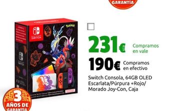 CeX Switch consola, 64gb oled escarlata/púrpura +rojo/ morado joy-con, caja oferta