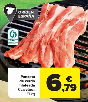 Carrefour Panceta de cerdo fileteada oferta
