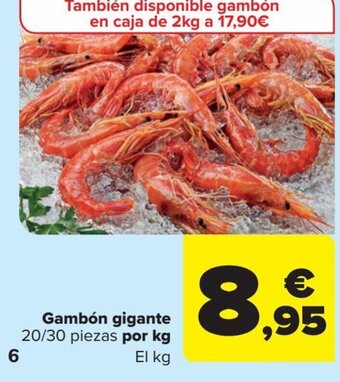 Carrefour Gambón gigante 20/30 piezas por kg oferta