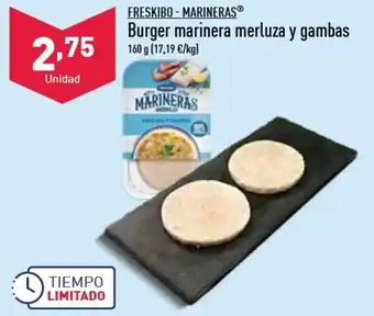 ALDI FRESKIBO - MARINERASⓇ Burger marinera merluza y gambas oferta