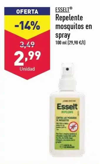 ALDI ESSELTⓇ Repelente mosquitos en spray 100 ml oferta