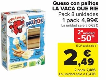 Carrefour Queso con palitos LA VACA QUE RÍE oferta