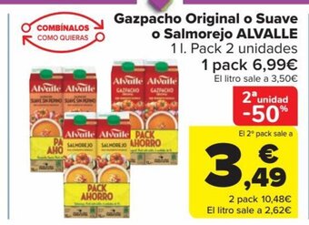 Carrefour Gazpacho Original o Suave o Salmorejo ALVALLE oferta