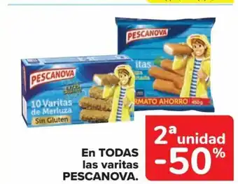 Carrefour EN TODAS las varitas PESCANOVA. oferta