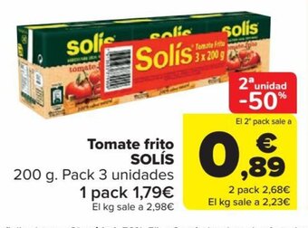 Carrefour Tomate frito SOLÍS oferta