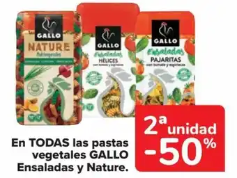 Carrefour En TODAS las pastas vegetales GALLO Ensaladas y Nature. oferta