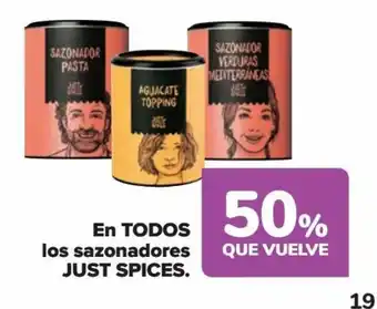 Carrefour EN TODOS los sazonadores JUST SPICES. oferta
