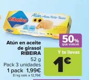 Carrefour Atún en aceite de girasol RIBEIRA 52 g oferta