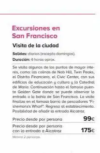 Viajes El Corte Inglés Excursiones en san francisco visita de la ciudad salidas: diarias (excepto domingos) duración: 4 horas aprox. se visita al oferta