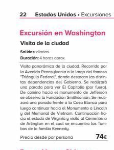 Viajes El Corte Inglés 22 estados unidos. excursiones excursión en washington visita de la ciudad salidas: diarias. duración: 4 horas aprox. vi oferta
