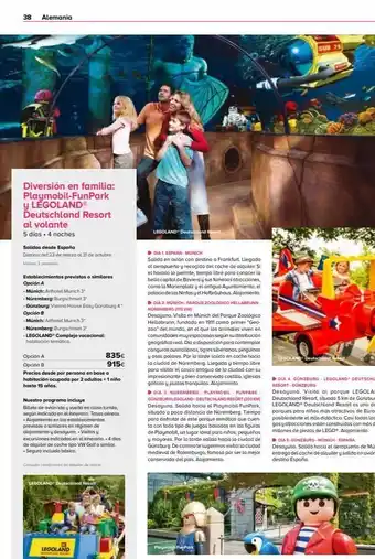 Viajes El Corte Inglés 38 alemania diversión en familia: playmobil-funpark y legoland® deutschland resort al volante 5 días. 4 noches salidas des oferta