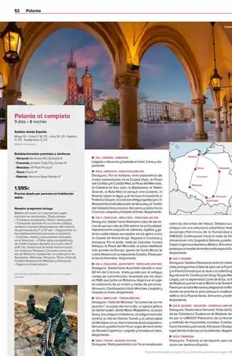 Viajes El Corte Inglés 52 polonia polonia al completo 9 días. 8 noches salidas desde españa mayo 19. junio 2, 16, 30 julio 14, 28- agosto 11, 25 oferta