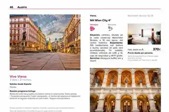 Viajes El Corte Inglés 46 austria viena vive viena 3 días. 2 noches salidas desde españa diarias. nuestro programa incluye bilete de avión ida oferta
