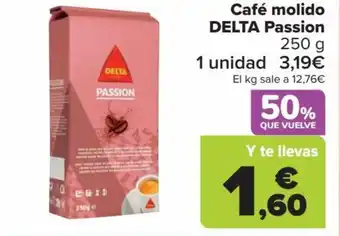 Carrefour Café molido DELTA Passion 250 g oferta