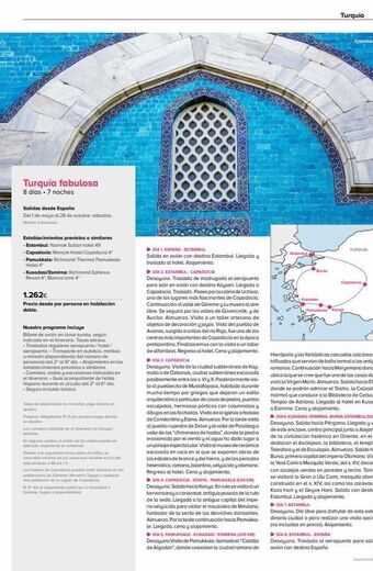 Viajes El Corte Inglés Turquía fabulosa 8 días. 7 noches salidas desde españa del 1 de mayo al 28 de octubre: sábados establecimientos previstos oferta